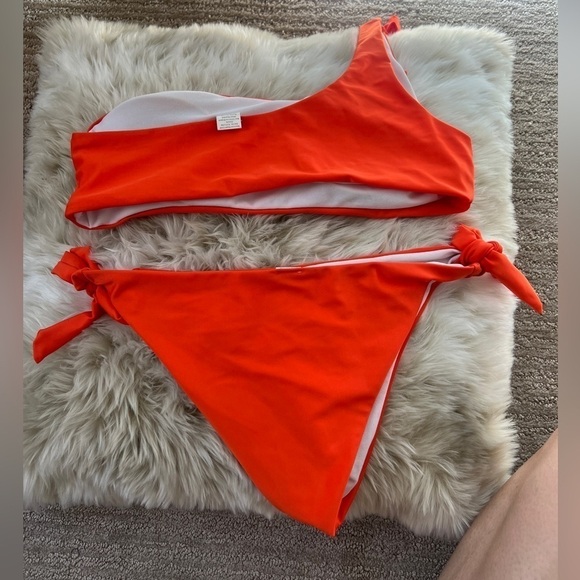 BRIGHT ORANGE ONE SHOULDER BIKINI SIZE M - Picture 5 of 5